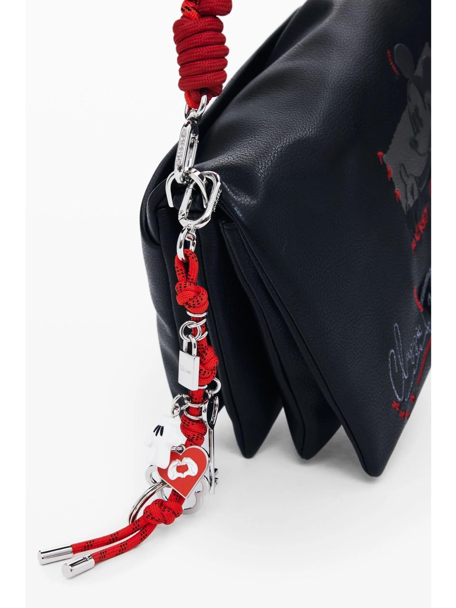 Desigual Borsa a tracolla effetto pelle Mickey media Donna Nero 25WAXP19 2000 DESIGUAL 