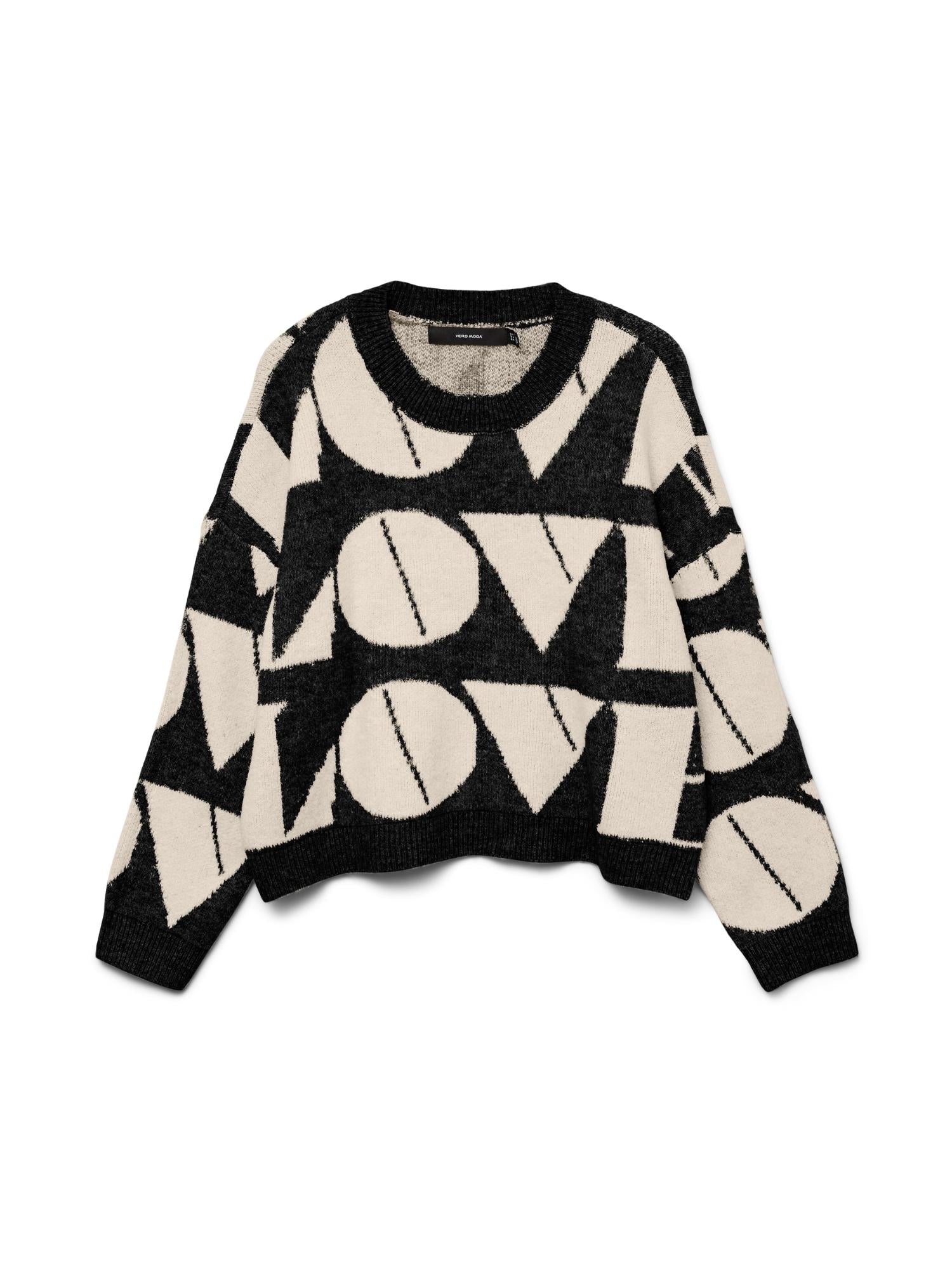 Vero Moda Maglione Donna Love Nero 10331432 Black W. BIRCH BIG LOVE VERO MODA 