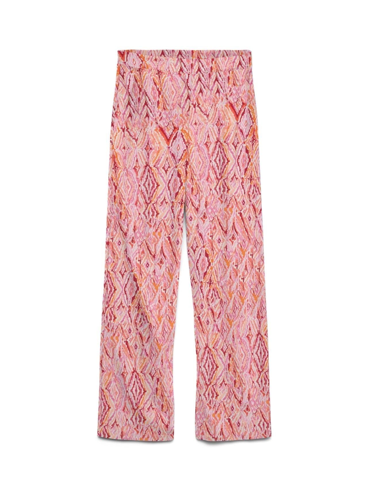 Vero Moda Pantalone Donna Easy Bianco Stampa Dina 10297357 Snow White Dina VERO MODA 