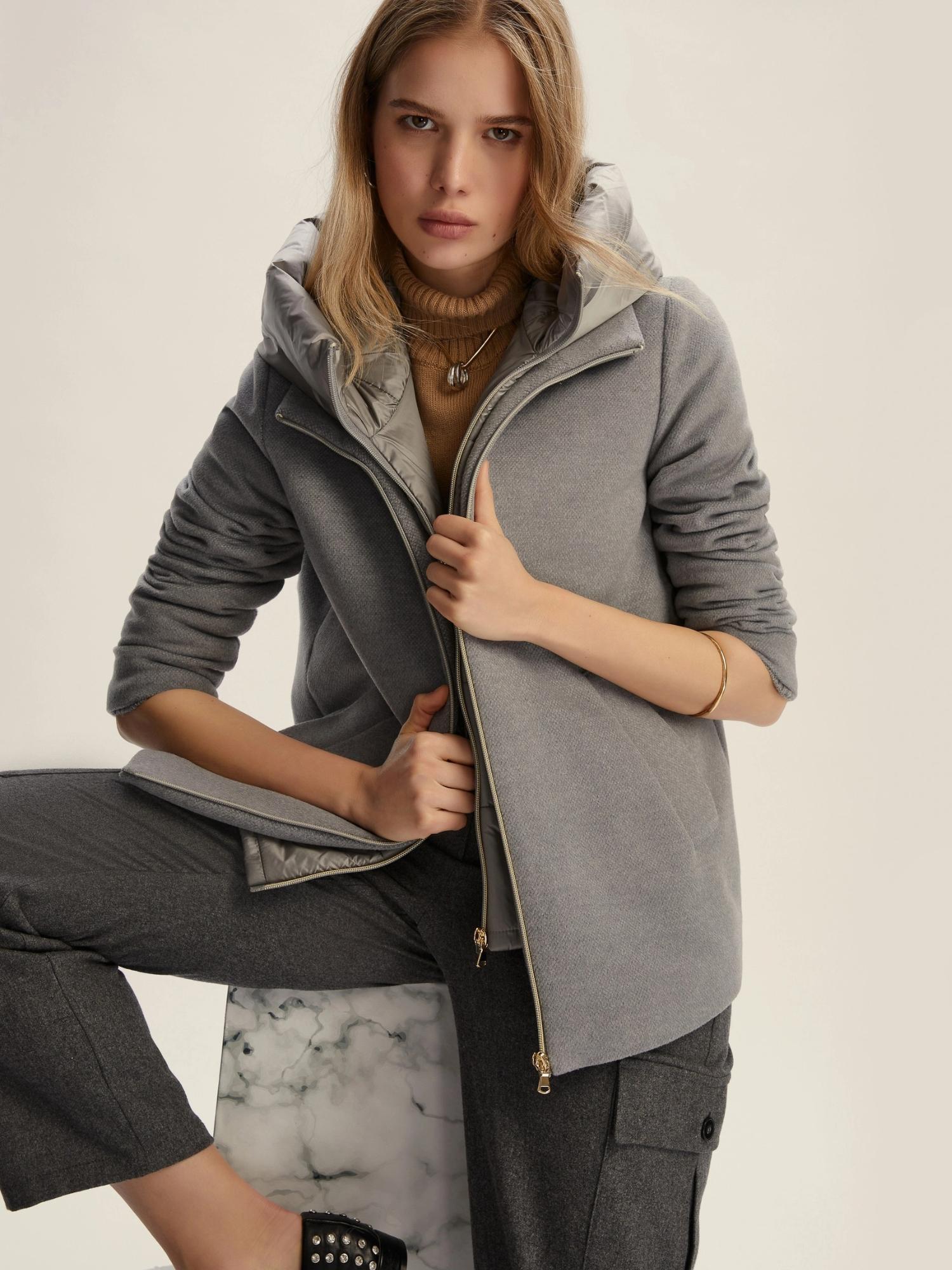 Emme Marella Giaccone Imbottito in Panno Soft Donna Sorriso Grigio Chiaro 2525486182200 010 EMME MARELLA 