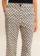 Emme Marella Pantalone Donna Emmclassi Bianco Lana FAntasia Geometrica 2615131201200 001 EMME MARELLA 