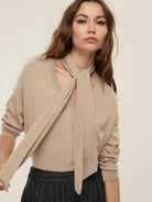 Emme Marella Maglia over con sciarpa Eroico Donna Beige 2525366241200 001 EMME MARELLA 