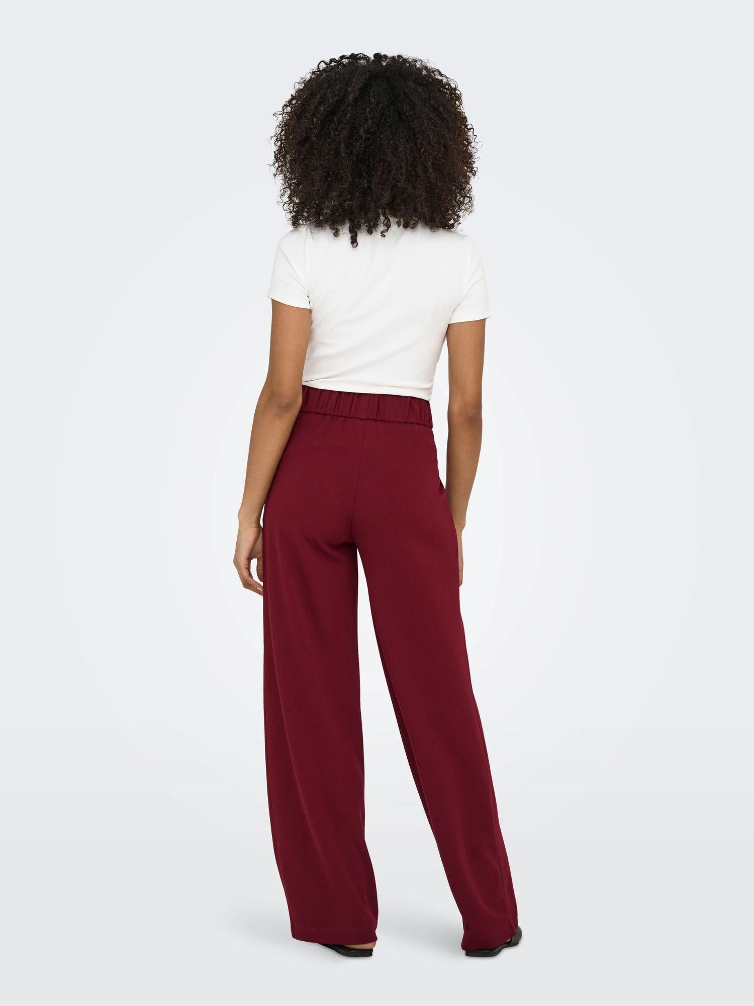 Jacqueline De Yong JDYGEGGO Wide Leg Fit Pantaloni a gamba larga Donna Cabernet 15208430 Cabernet BLACK BUTTONS JACQUELINE DE YONG 