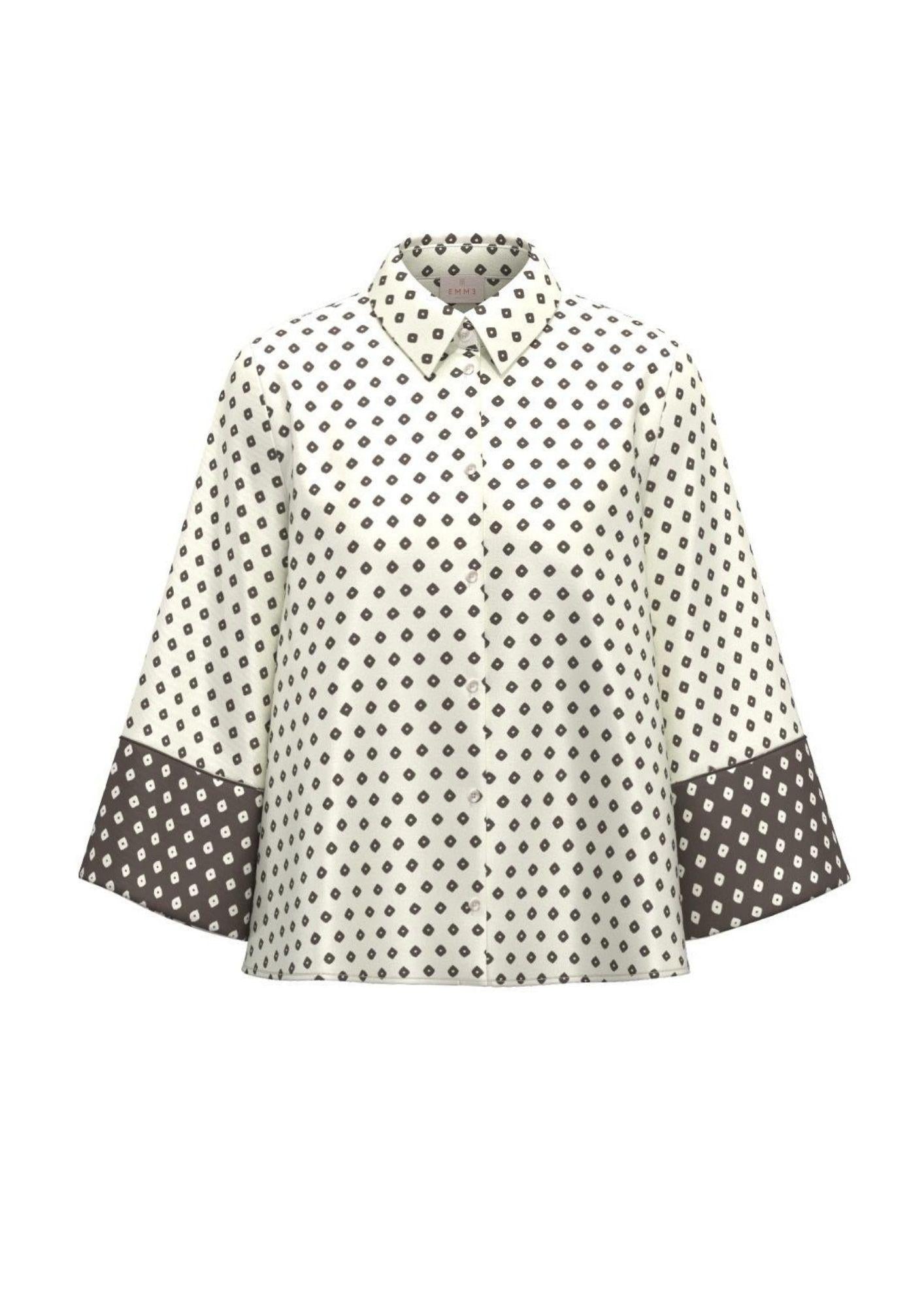 Emme Marella Camicia Donna Emmsevero Bianco Burro con Rombi 2615111241200 007 EMME MARELLA 