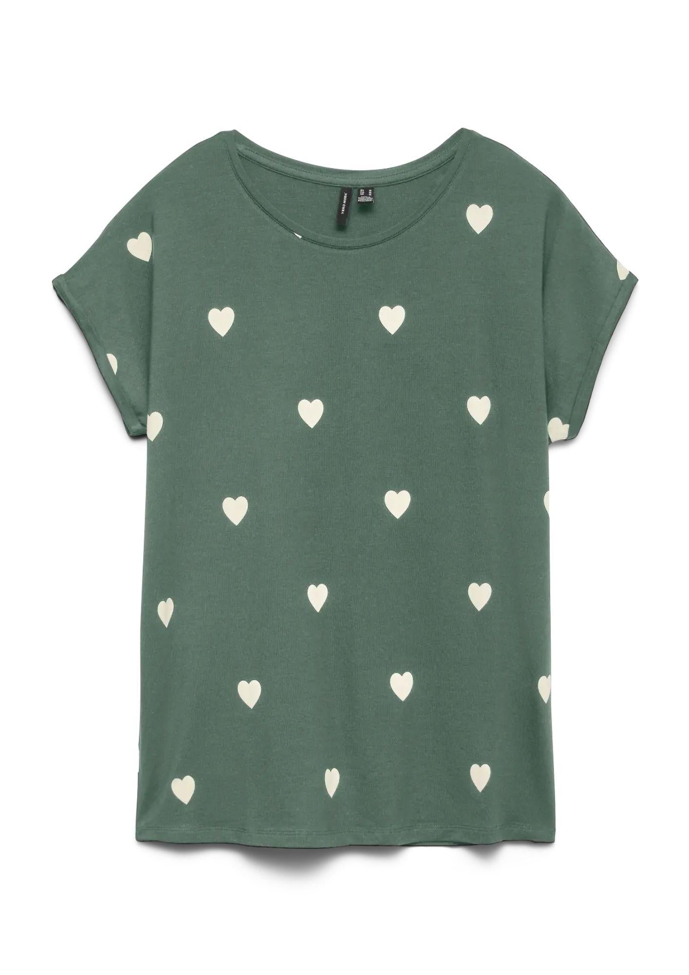 Vero Moda T-Shirt Donna Ava Verde 10214302 Laurel Wreath WHITE VERO MODA 