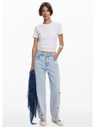 Desigual Foulard rettangolare plissettato paisley Donna Blu 25WAWA26 5000 DESIGUAL 