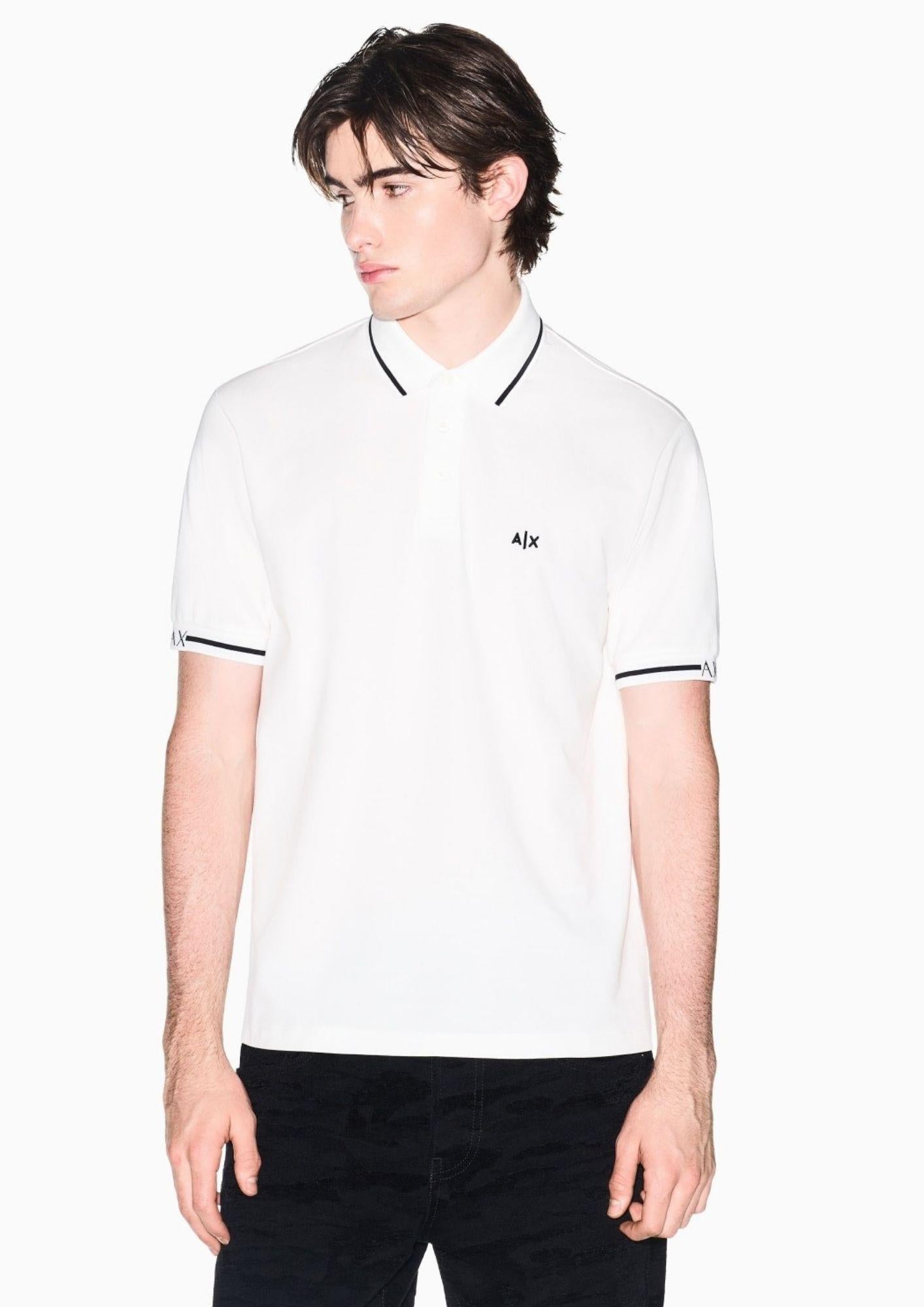 Armani Exchange Polo Uomo Bianca XM002356 AF13026 U0009 ARMANI EXCHANGE 