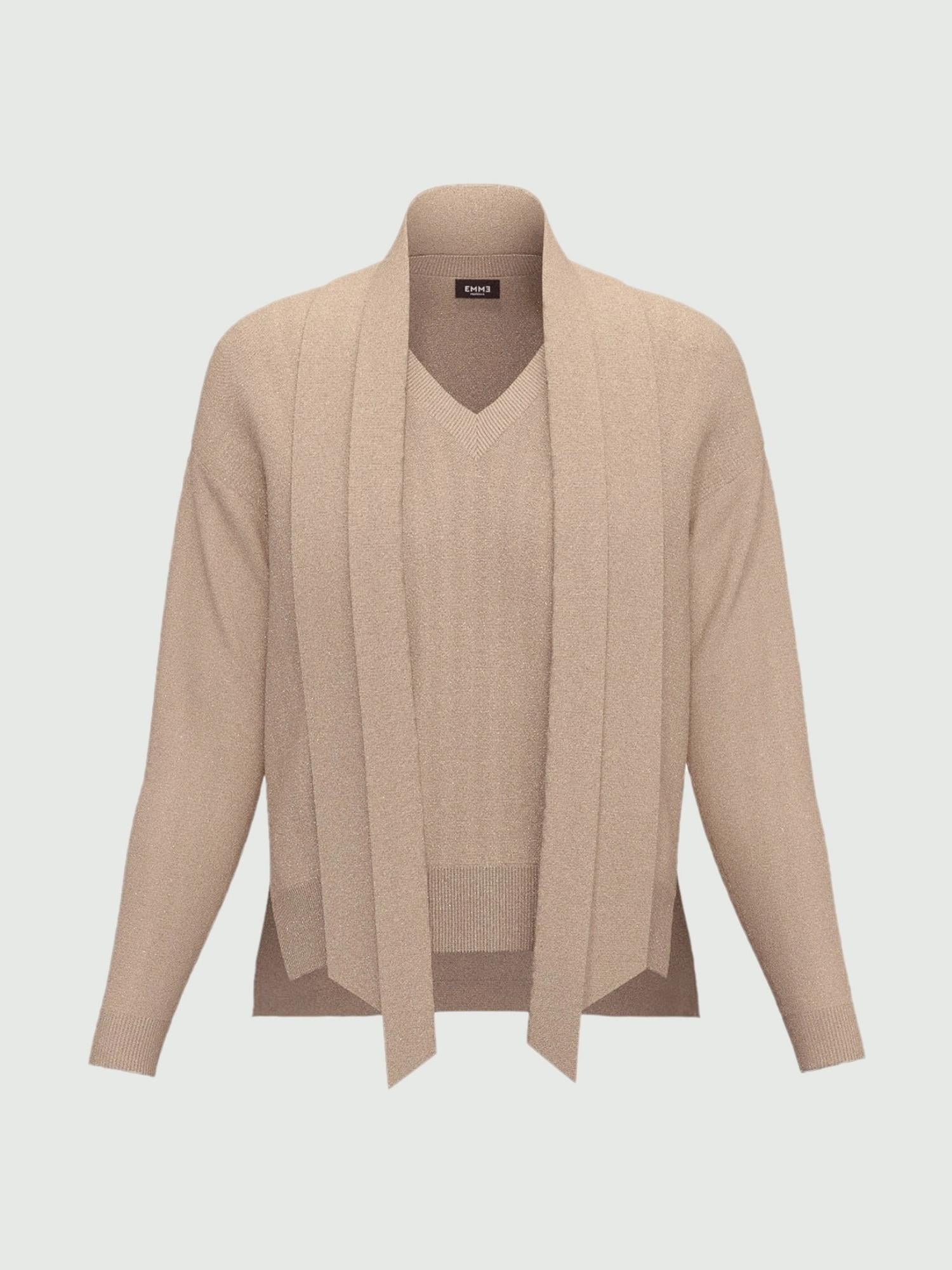 Emme Marella Maglia over con sciarpa Eroico Donna Beige 2525366241200 001 EMME MARELLA 