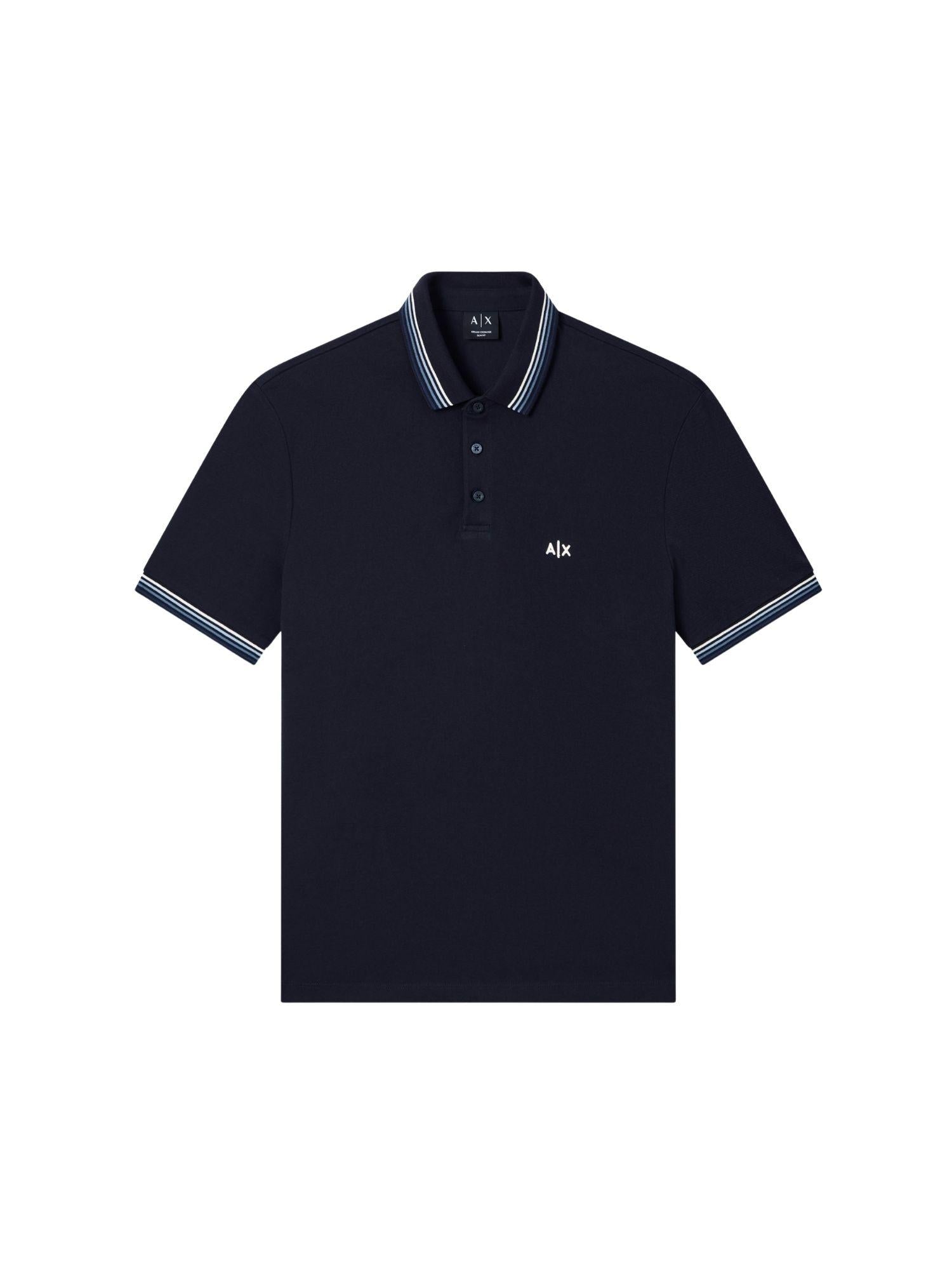 Armani Exchange Polo Uomo Blu Navy in Piquet di Cotone Traspirante XM002326 AF13026 UB101 ARMANI EXCHANGE 