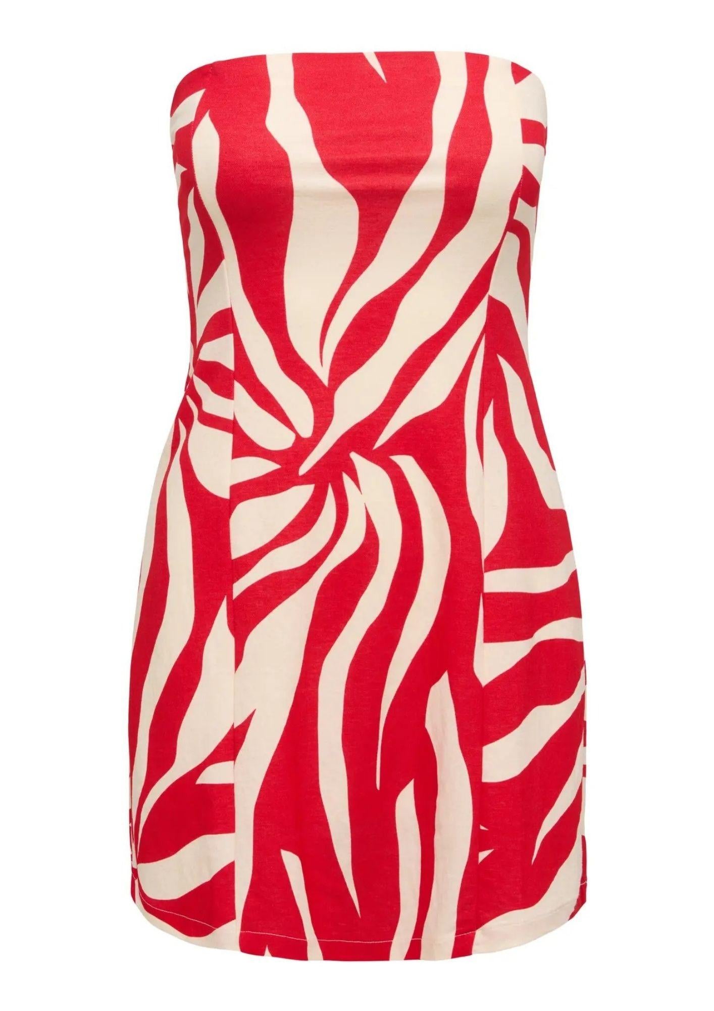 Only Abito Donna Sakura Bianco Rosso 15366893 Barbados Cherry ONLY 