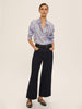 Emme Marella Camicia in twill di viscosa stampata Brunico Donna Azzurro