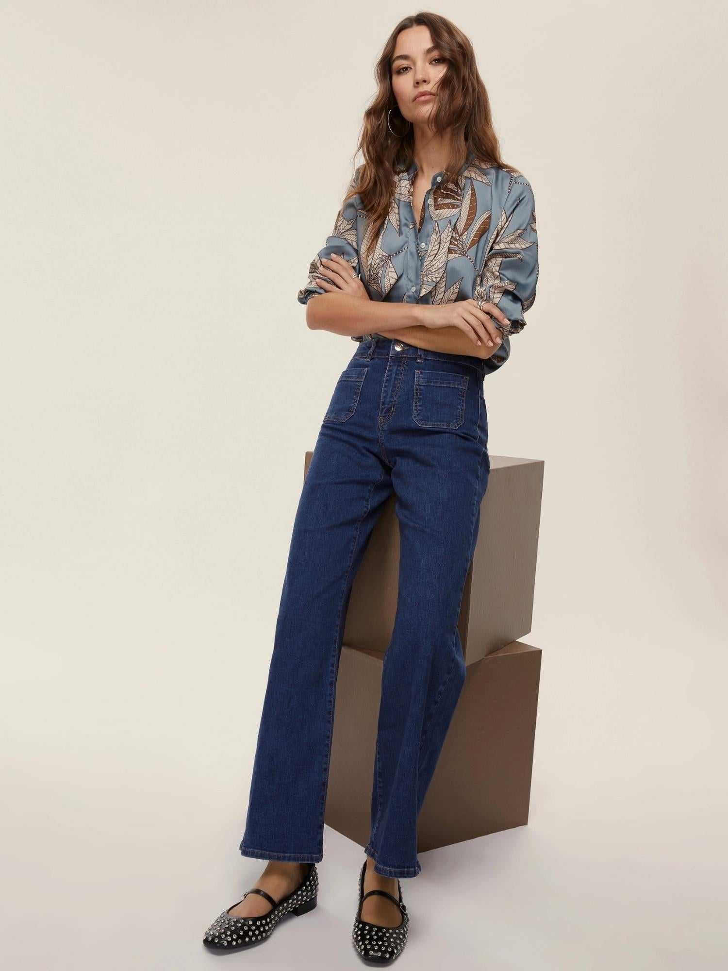 Emme Marella Jeans con tasche applicate Donna Palma Blu 2525186031200 002 EMME MARELLA 