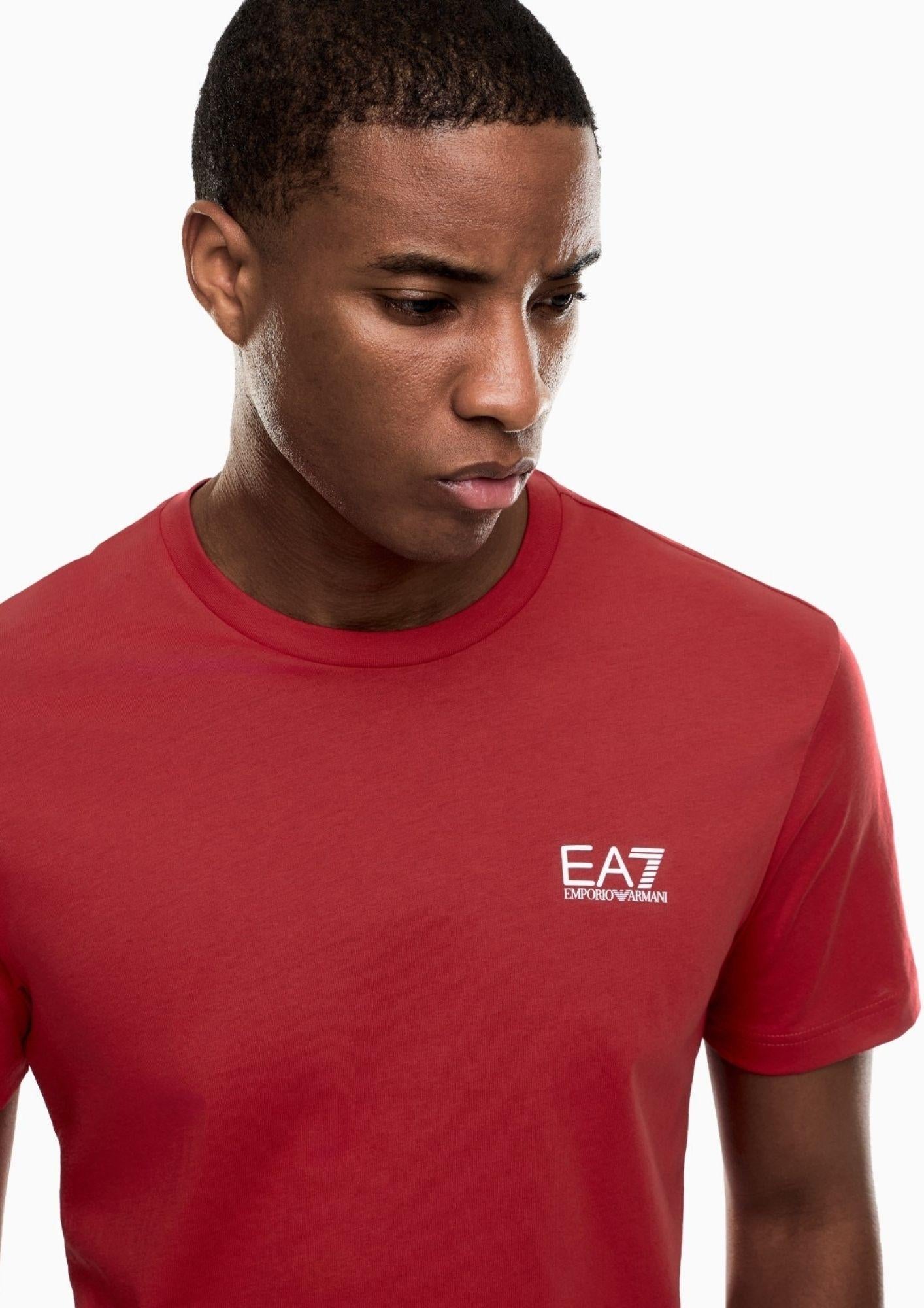EA7 Emporio Armani T-Shirt Uomo Rossa 8NPT25 PJVPZ U5072 EA7 EMPORIO ARMANI 