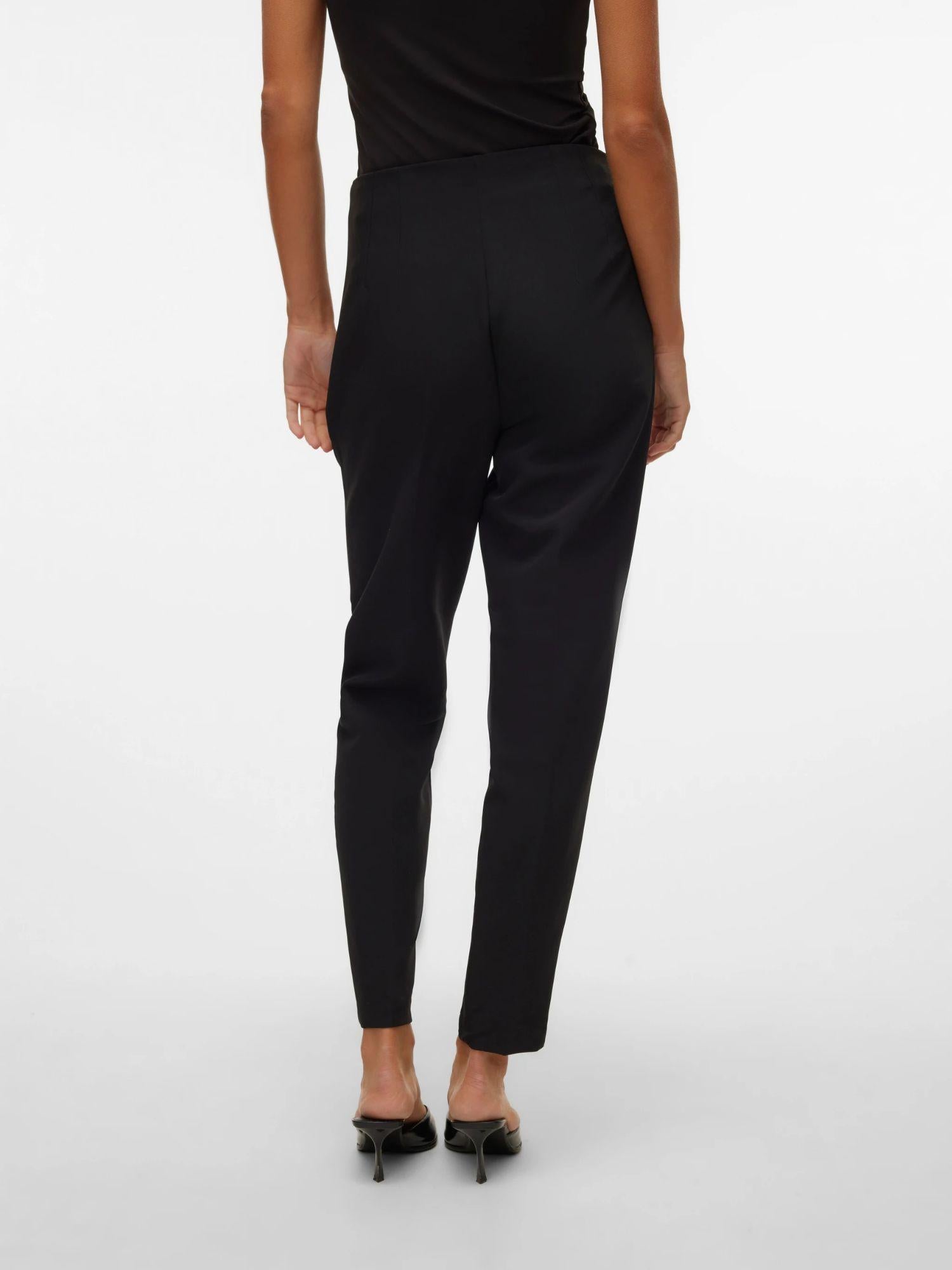 Vero Moda Pantaloni Donna Lina A Vita Alta Nero 10309140 BLACK VERO MODA 