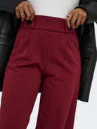 Jacqueline De Yong Pantaloni A Gamba Larga Donna Geggo Wide Leg Fit Cabernet 15208430 Cabernet BLACK BUTTONS JACQUELINE DE YONG 