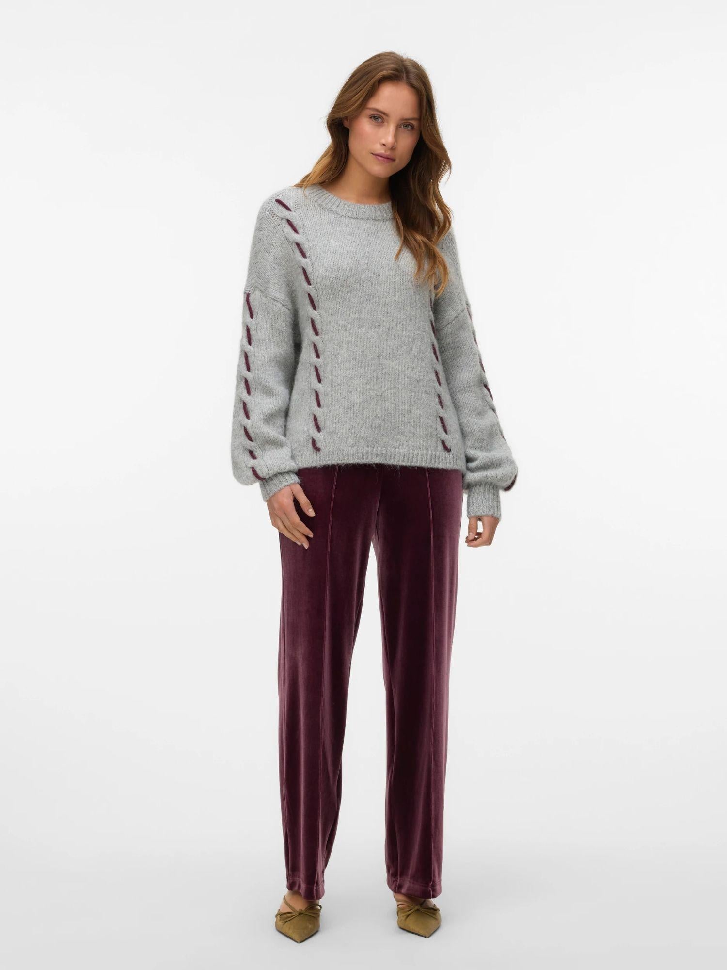 Vero Moda VMILINA Maglione Donna Light Grey Melange 10334866 Light Grey Melange VERO MODA 