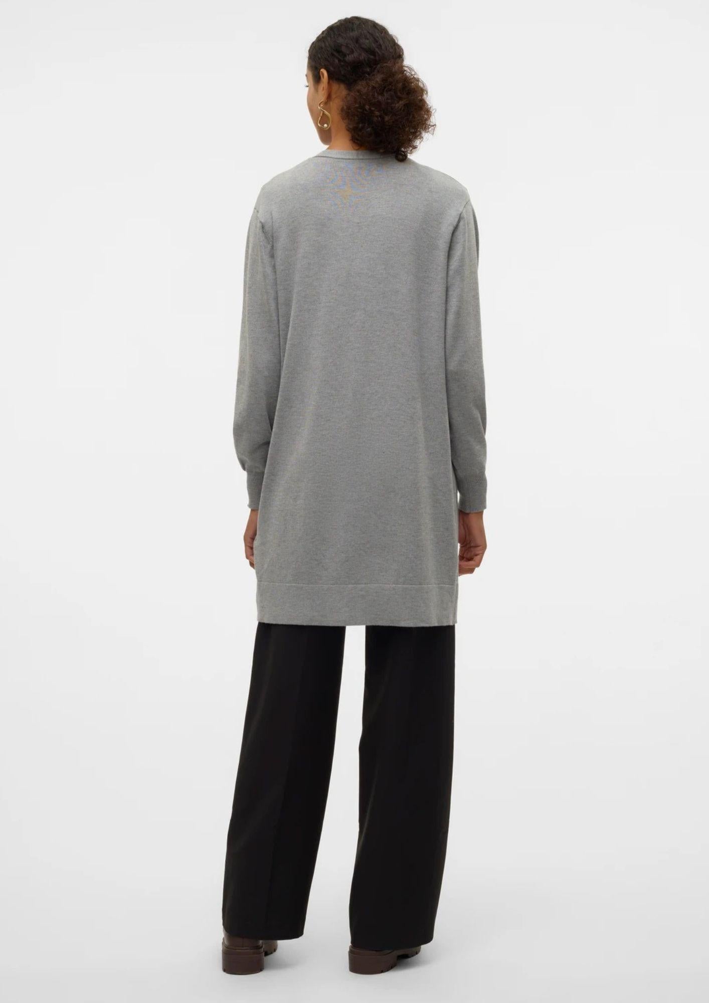 Vero Moda Cardigan Lungo Donna Silje Grigio Medio 10320462 Medium Grey Melange VERO MODA 