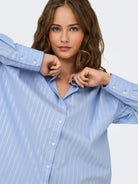 Jacqueline De Yong Camicia Donna Chambray Blue Jdymio 15359455 Chambray Blue SILVER LUREX JACQUELINE DE YONG 