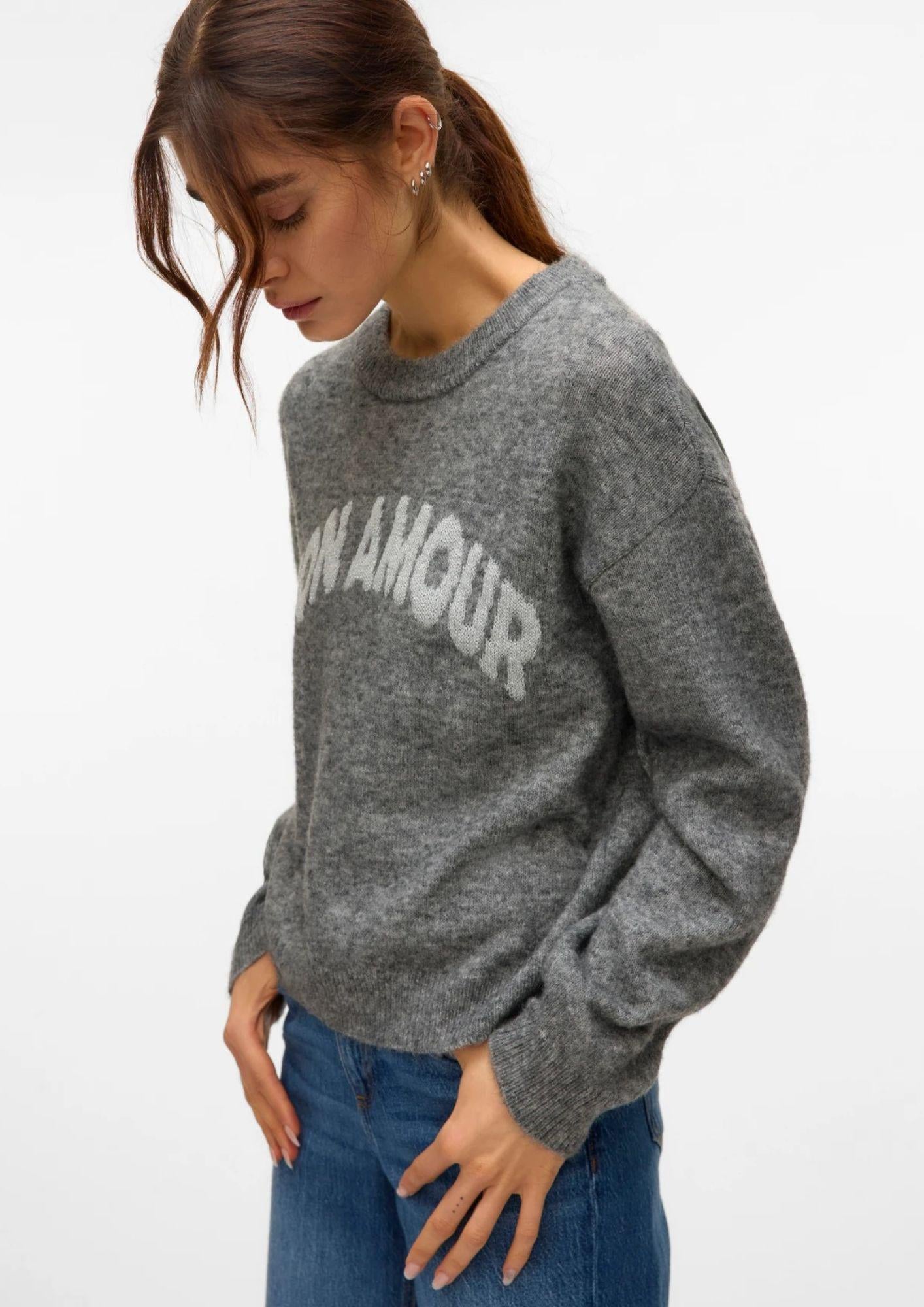 Vero Moda Pullover Donna Amoremio Grigio 10331278 Medium Grey Melange VERO MODA 