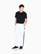 Armani Exchange Pantaloni Jogger Bande Logate Uomo Bianco XM001301 AF10818 U0009 ARMANI EXCHANGE 