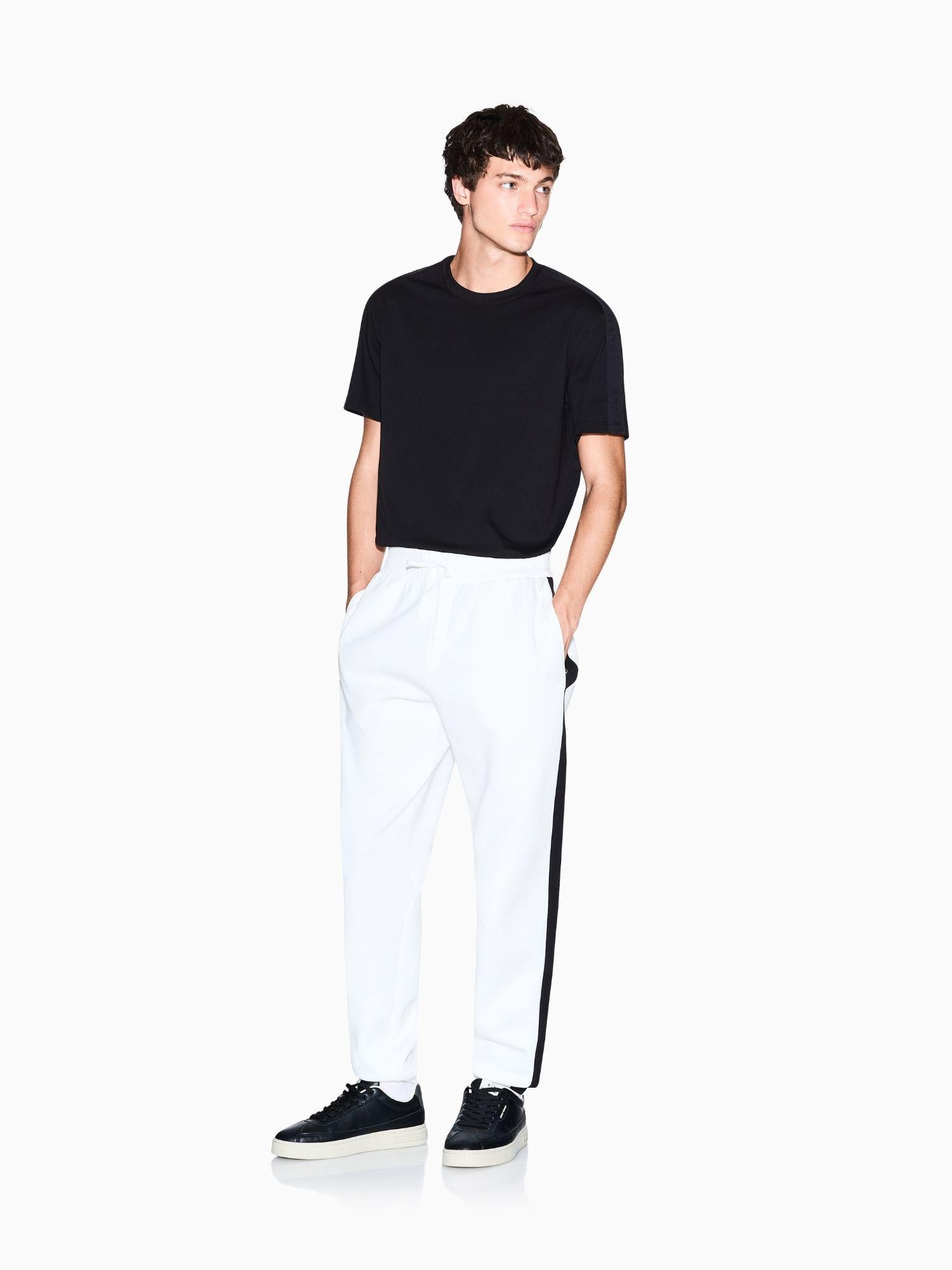 Armani Exchange Pantaloni Jogger Bande Logate Uomo Bianco XM001301 AF10818 U0009 ARMANI EXCHANGE 