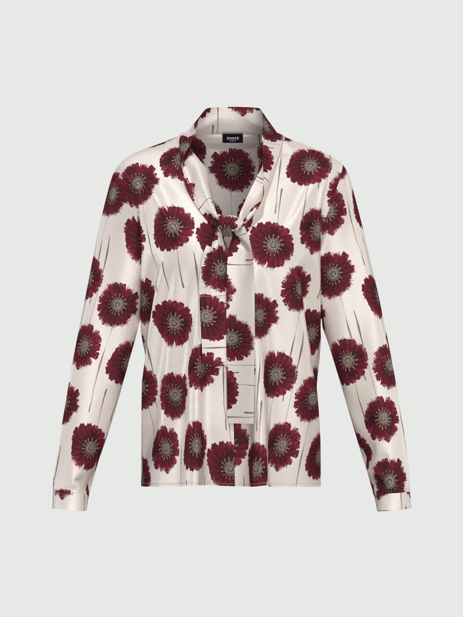 Emme Marella Blusa in twill stampato Donna Fulvia Panna 2525116141200 006 EMME MARELLA 