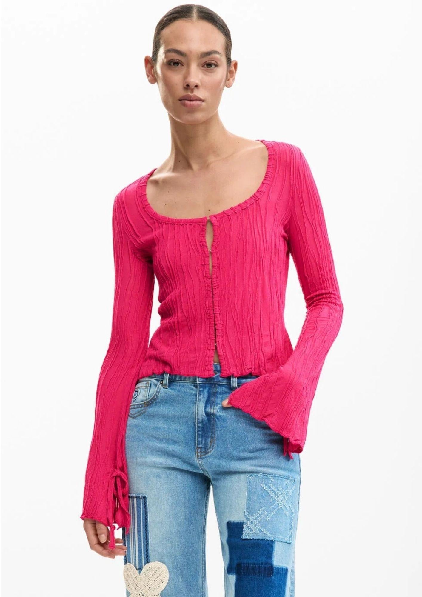 Desigual T-Shirt Donna Bucarest Rosa Shoking 26SWTK19 3002 DESIGUAL 