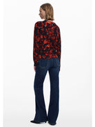 Desigual Maglione leggero a fiori Donna Nero 25WWJF16 2000 DESIGUAL 