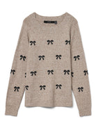 Vero Moda Pullover Donna Doffy Beige e Bianco 10330790 Woodrose W. WHITE HEARTS VERO MODA 