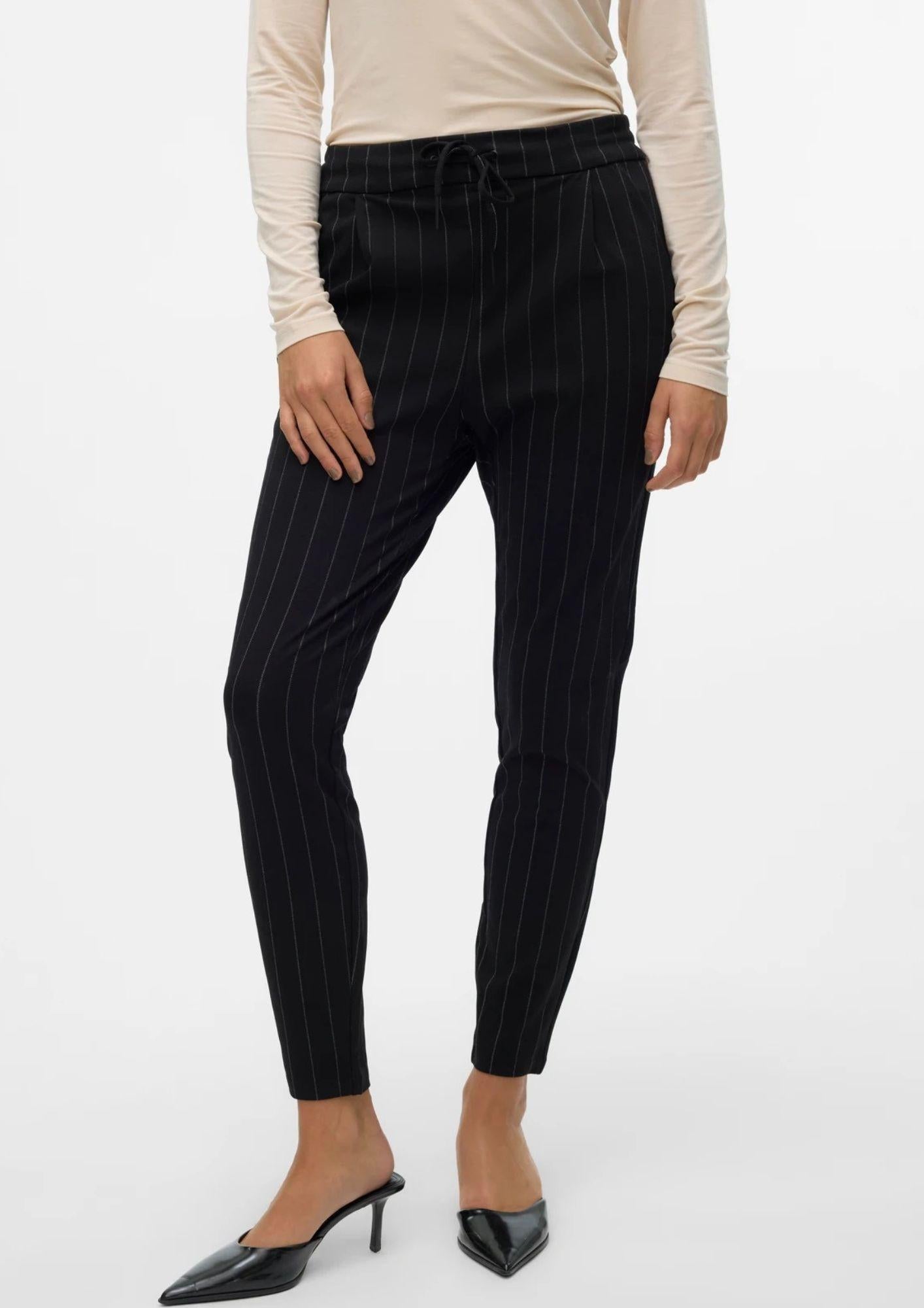 Vero Moda Pantalone Donna Eva Nero Gessato 10197909 Black SNOW WHITE PINSTRIPE VERO MODA 