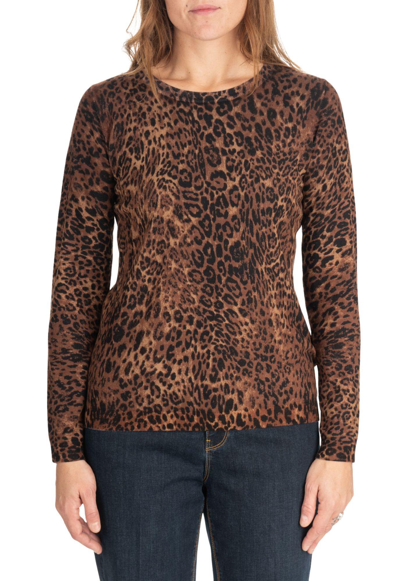 Diana Gallesi Maglia Donna Marrone Animalier M184J004914N S1 DIANA GALLESI 