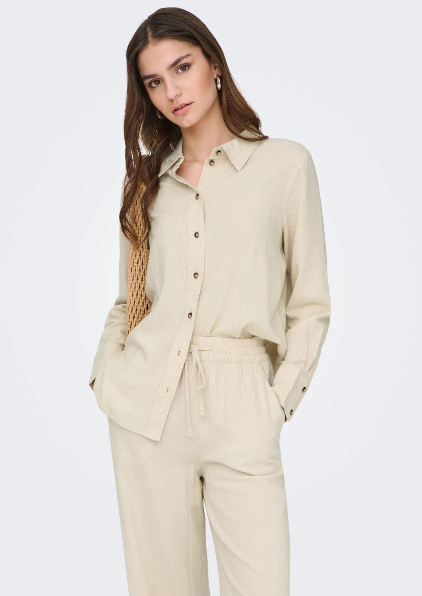 Jacqueline De Yong Camicia Donna Say Grigio Avena 15318364 Oatmeal MELANGE JACQUELINE DE YONG 