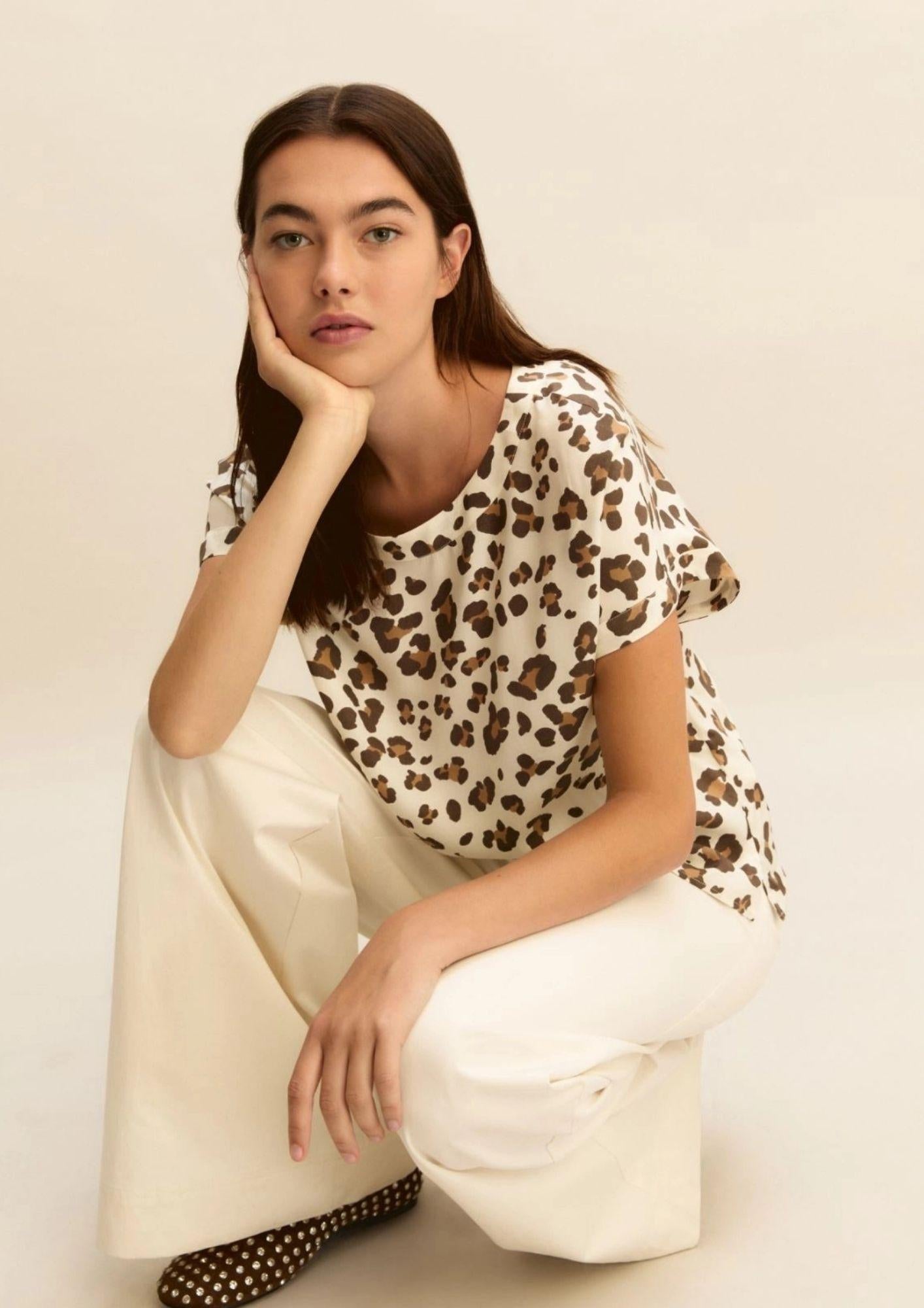 Emme Marella Maglia Donna Emmrane Bianco Burro Animalier 2615111211200 002 EMME MARELLA 