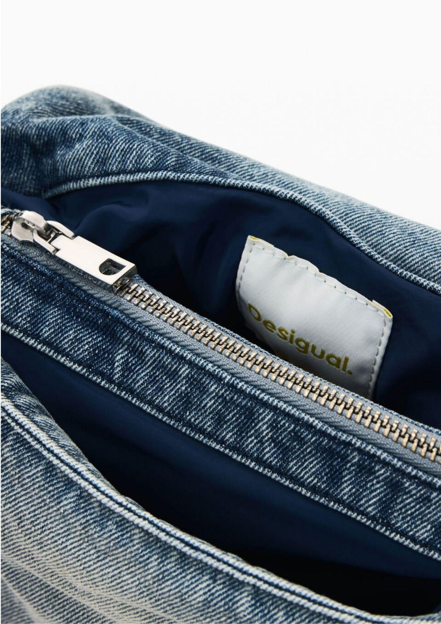 Desigual Borsa Donna Bag Half Logo Denim Venecia 4.0 Denim Chiaro 26SAXD28 5005 DESIGUAL 