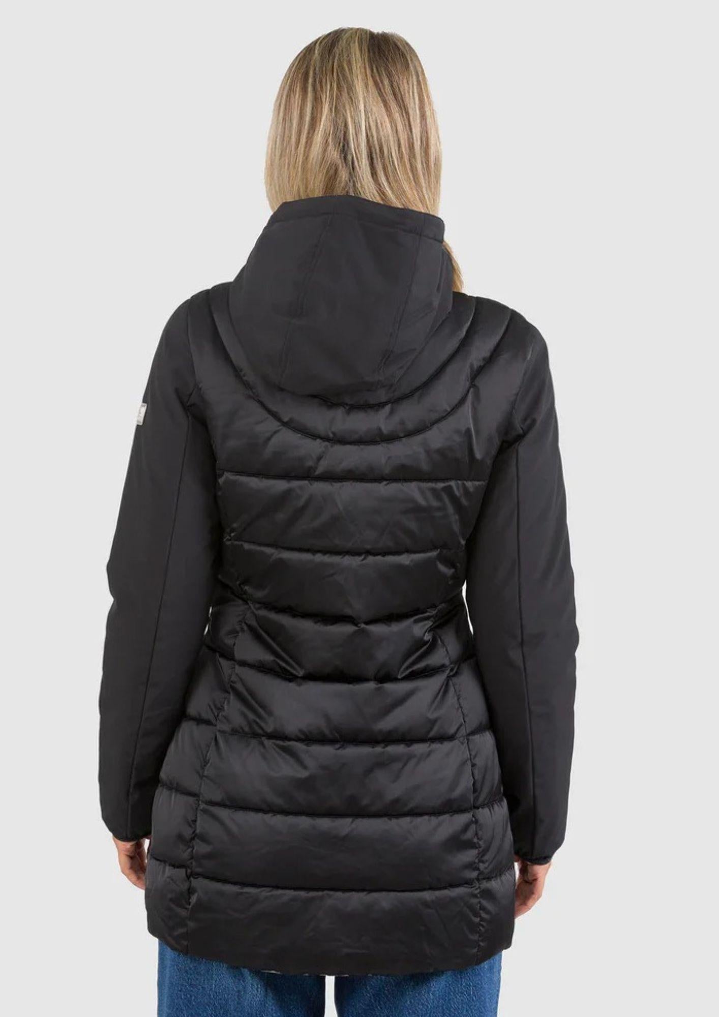 Yes Zee Giacca Lunga Donna Nera O045 M800 0801 YES ZEE 