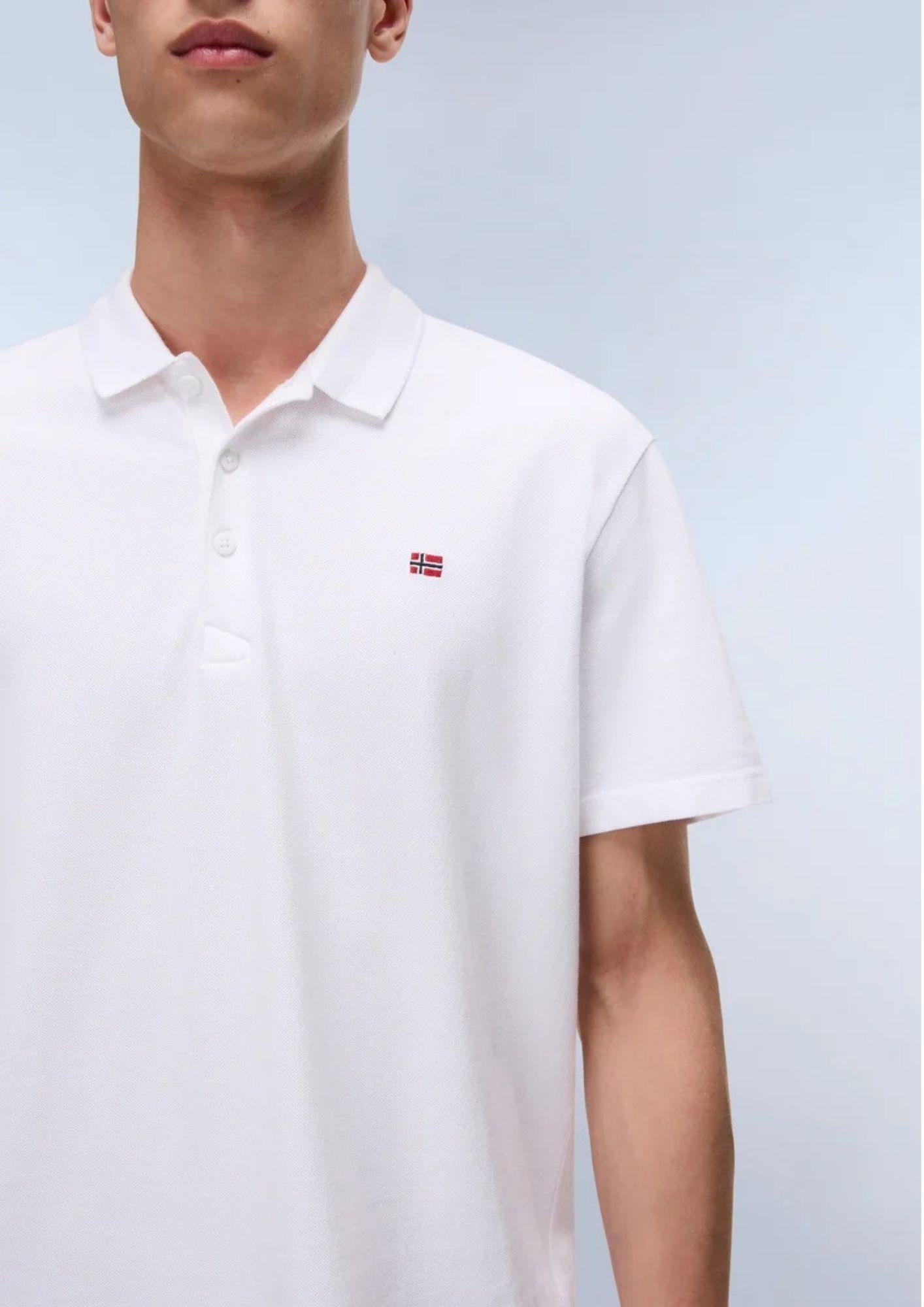 Napapijri Polo Uomo Ealis Bianca NP0A4H8B 002 NAPAPIJRI 