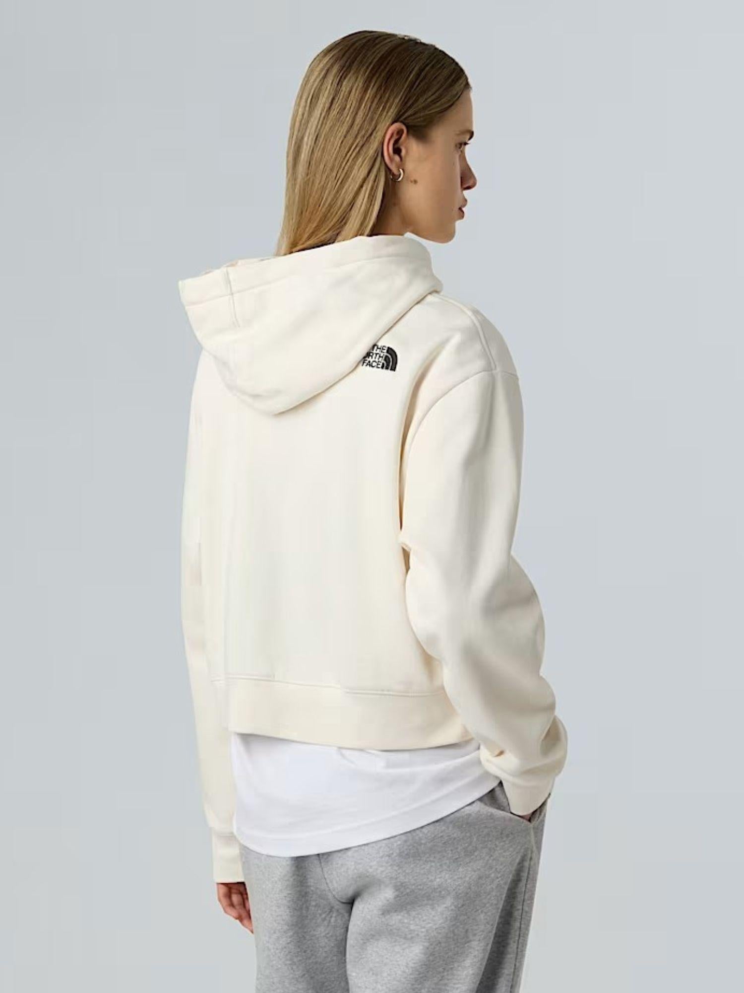 The North Face Felpa Donna Essential Corta In Vita Con Cappuccio Bianco Dune NF0A89EX QLI THE NORTH FACE 