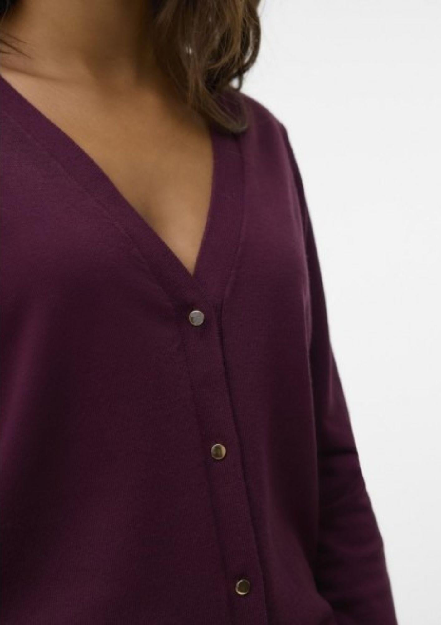 Vero Moda Cardigan In Maglia Donna Silje Bordeaux 10320456 Winetasting VERO MODA 