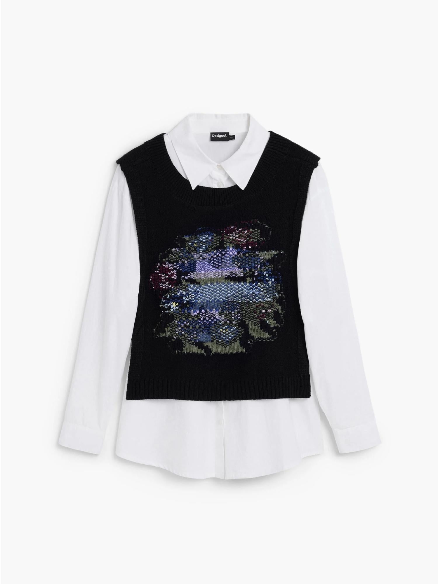 Desigual Camicia 2in1 fiori Donna Bianco 25WWCW01 1000 DESIGUAL 