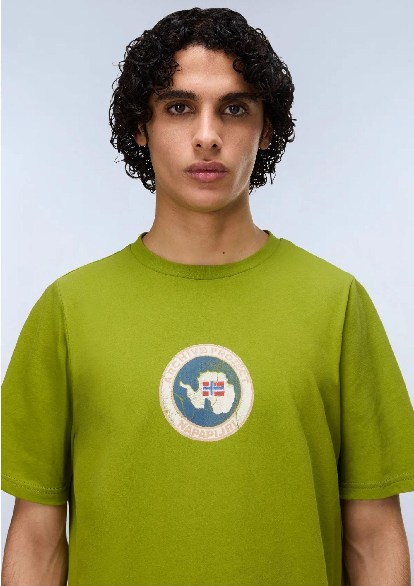Napapijri T-Shirt Uomo Phos Verde NP0A4G5A G3B NAPAPIJRI 