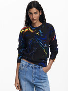 Desigual Maglione disegnato da Mr. Christian Lacroix Donna Nero 25WWJF05 2000 DESIGUAL 