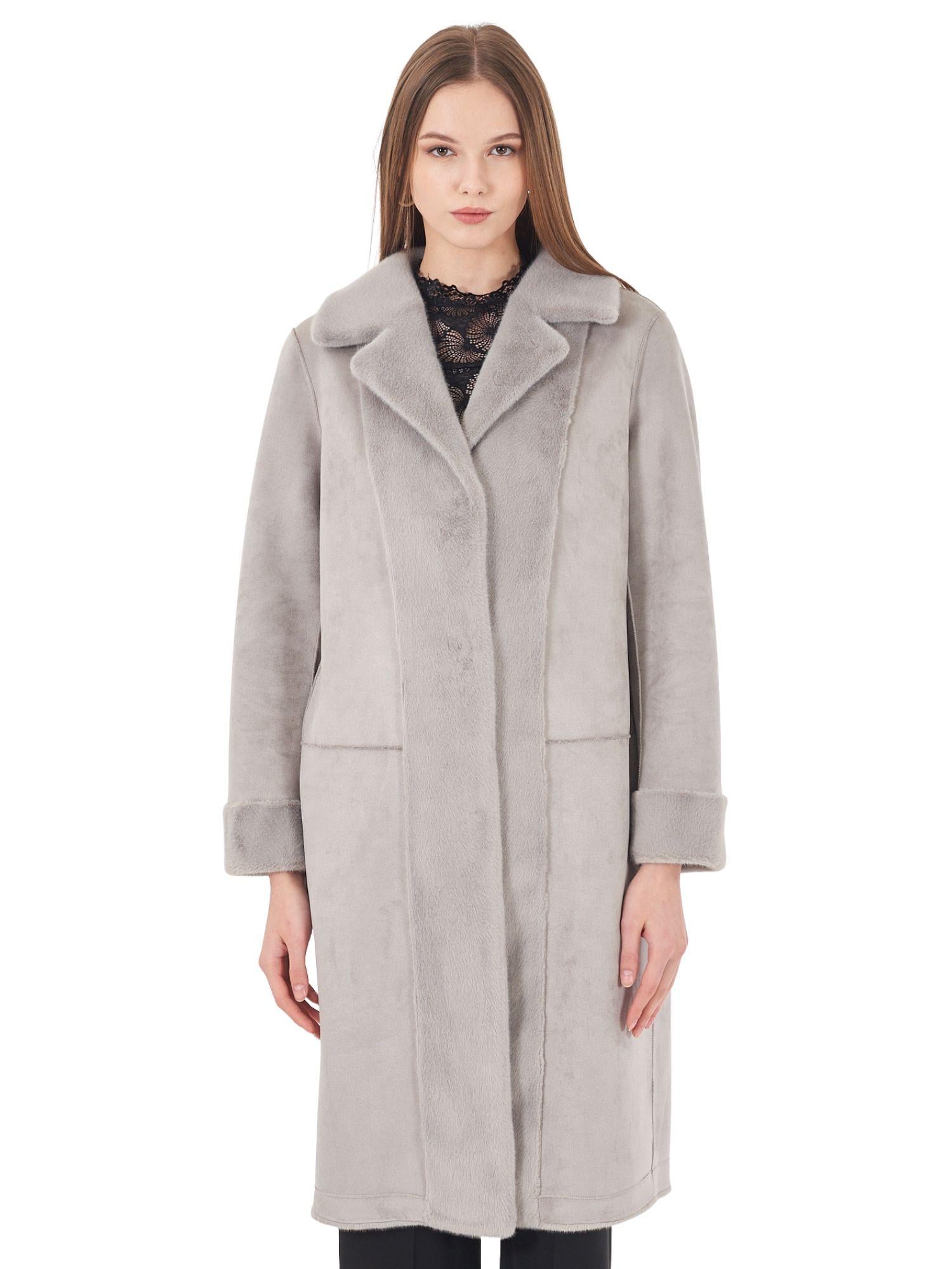 Yes Zee Cappotto Donna Reversibile Grigio Chiaro O027 KV00 0846 YES ZEE 