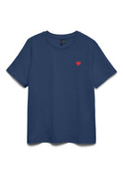 Vero Moda T-Shirt Donna Paulina Blu Denim Con Cuore Rosso 10316991 Dark Denim Red Heart VERO MODA 