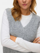 Vero Moda VMNOVAH Maglione smanicato Donna Medium Grey Melange 10339078 Medium Grey Melange VERO MODA 