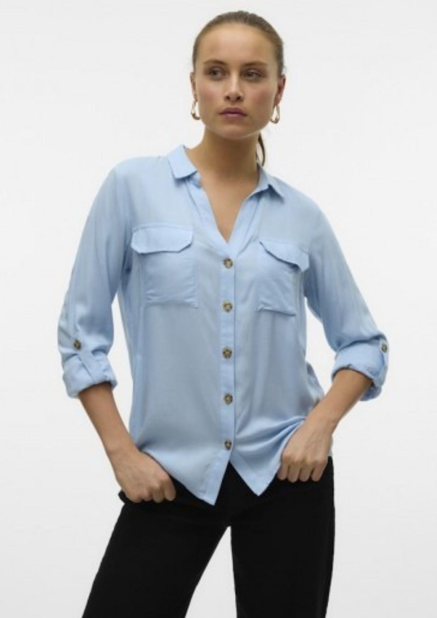 Vero Moda Camicia Donna Bumpy Blu 10275283 Cashmere Blue VERO MODA 