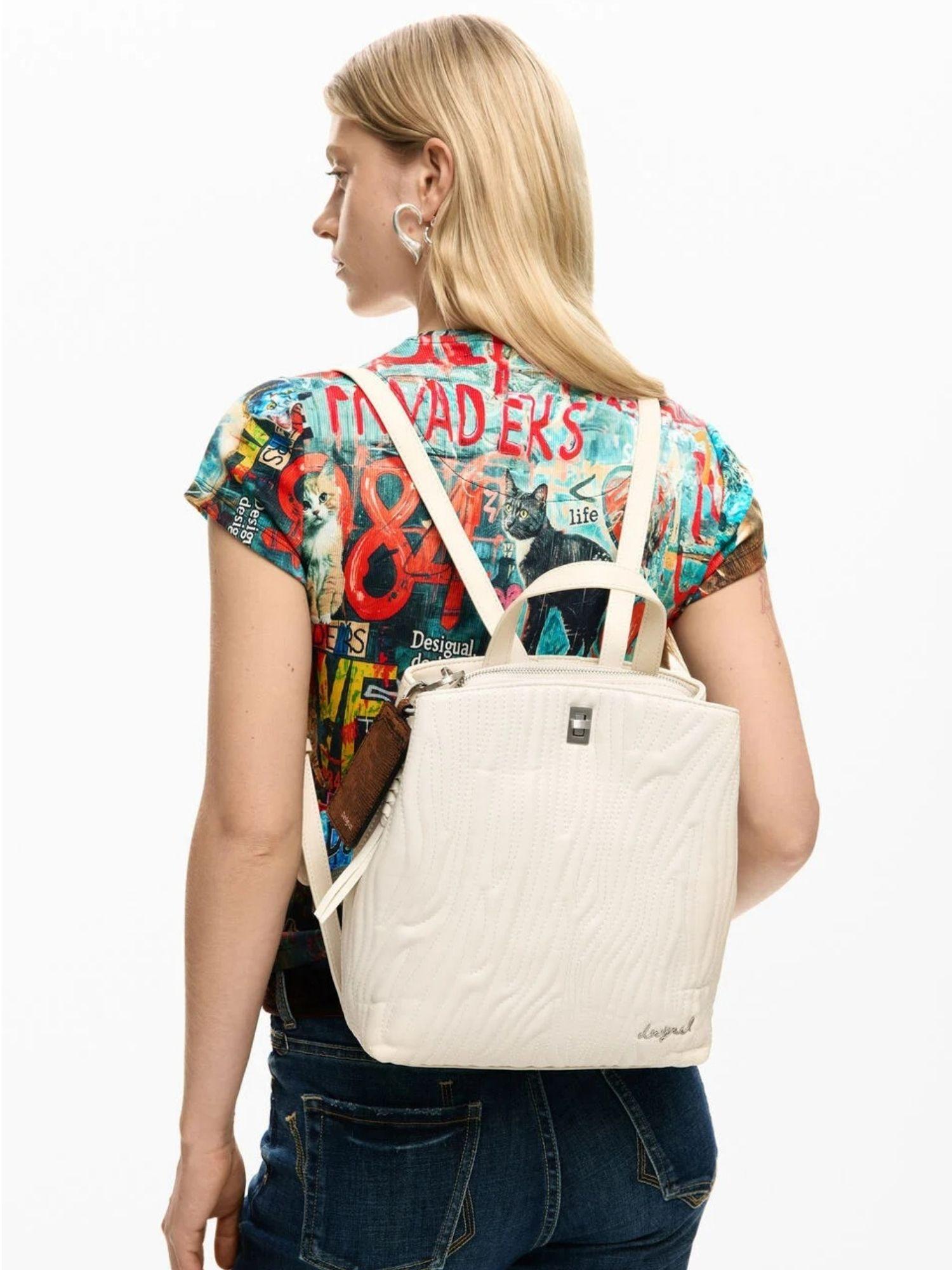 Desigual Zaino Donna Backhelium Mini Ecru Bianco 26SAKP41 1008 DESIGUAL 