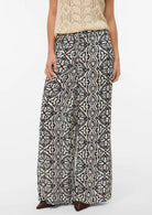 Vero Moda Pantalone Donna Menny Grigio Geometrico 10282478 Silver Lining Calli VERO MODA 