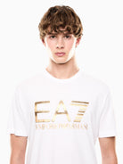 EA7 Emporio Armani T-shirt Logo Series in cotone con maxi logo Uomo Bianco 7M001189 AF17789 U0002 EA7 EMPORIO ARMANI 