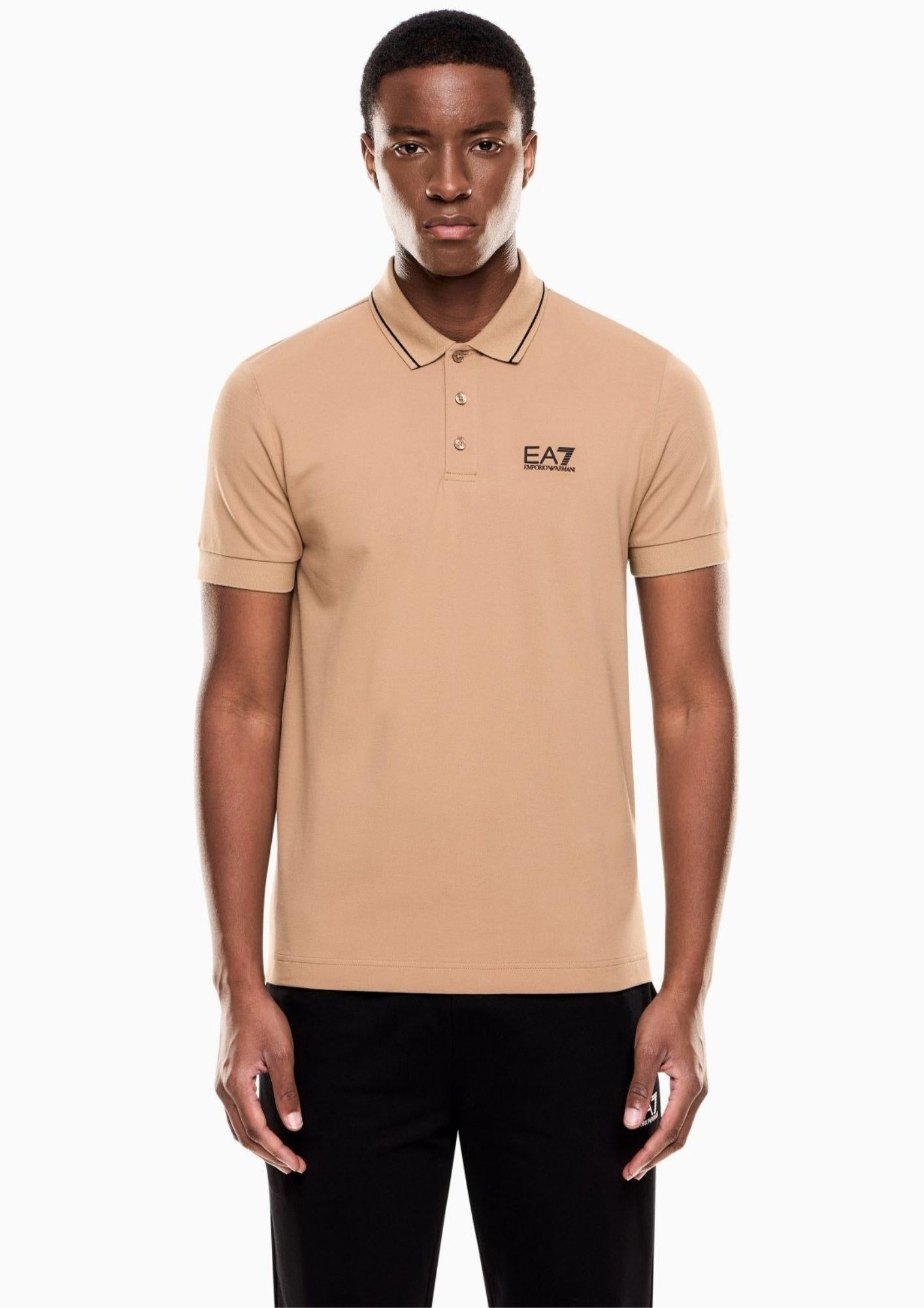EA7 Emporio Armani Polo Uomo Beige 8NPF16 PJVUZ U6167 EA7 EMPORIO ARMANI 