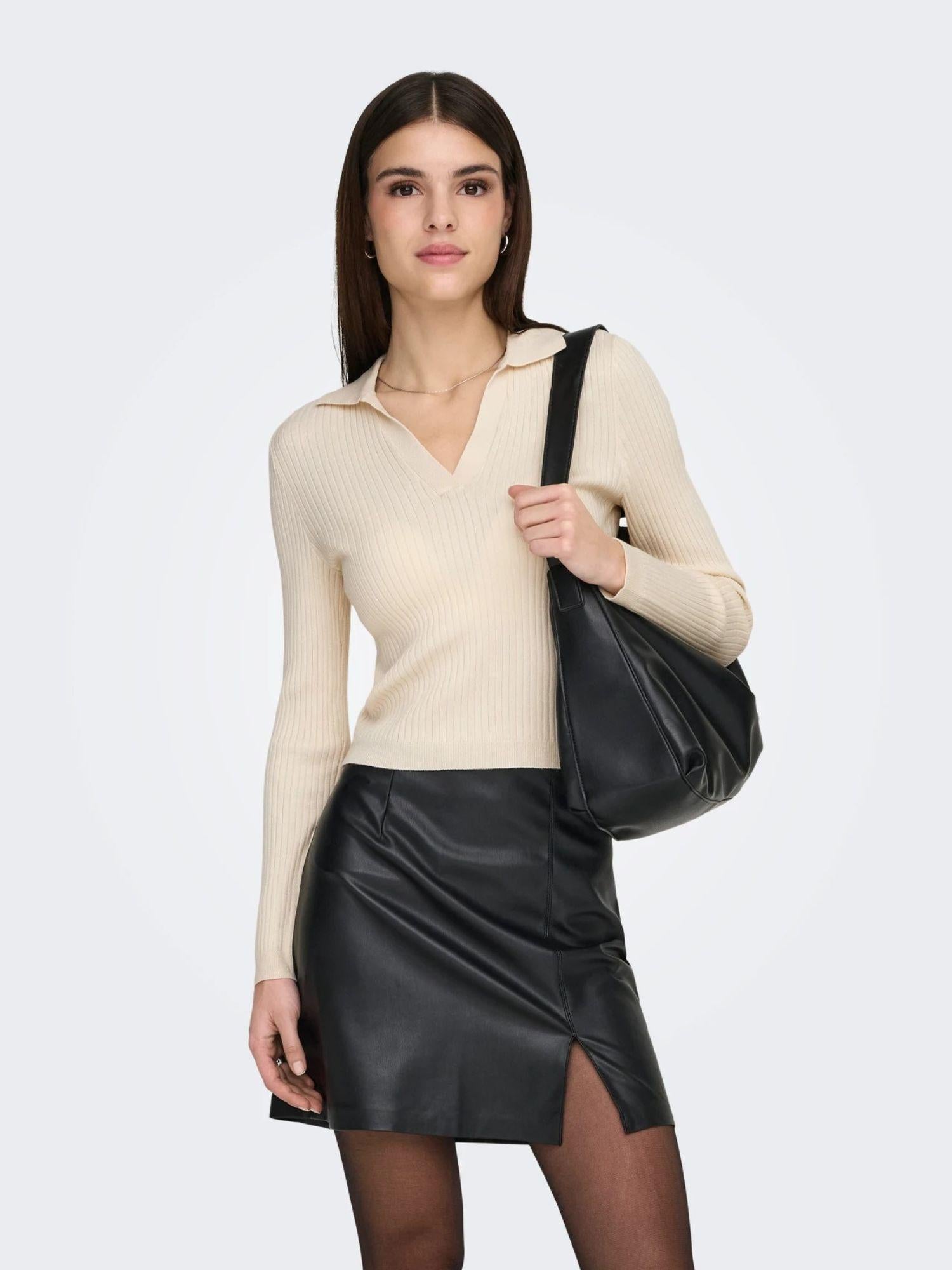 Only Maglia Polo Donna Birch Onlkaya 15344841 Birch ONLY 